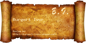 Burgert Ivor névjegykártya